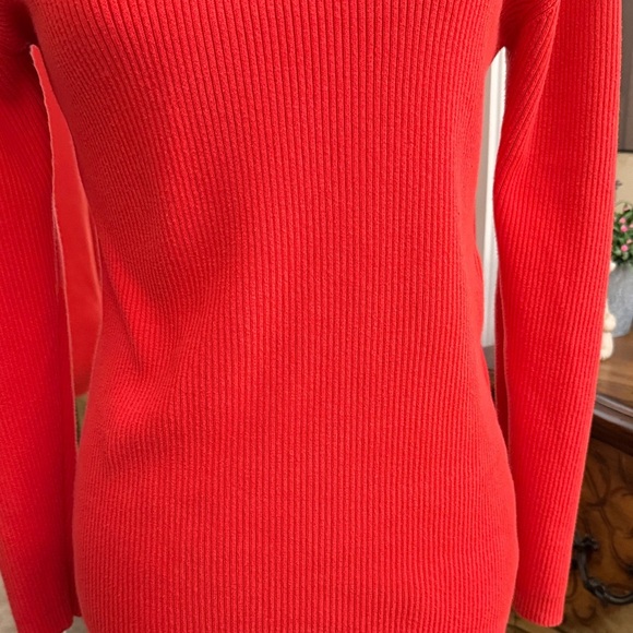Adrienne Vittadini Vibrant Red Turtleneck Sweater 86% Cotton - Picture 3 of 10